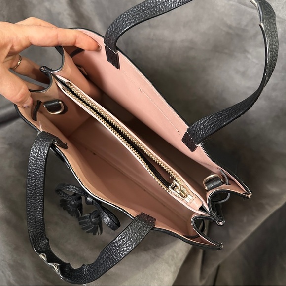 Kate Spade Pebbled Leather Hayes Street Isobel Satchel Black Small Bag - Picture 15 of 15